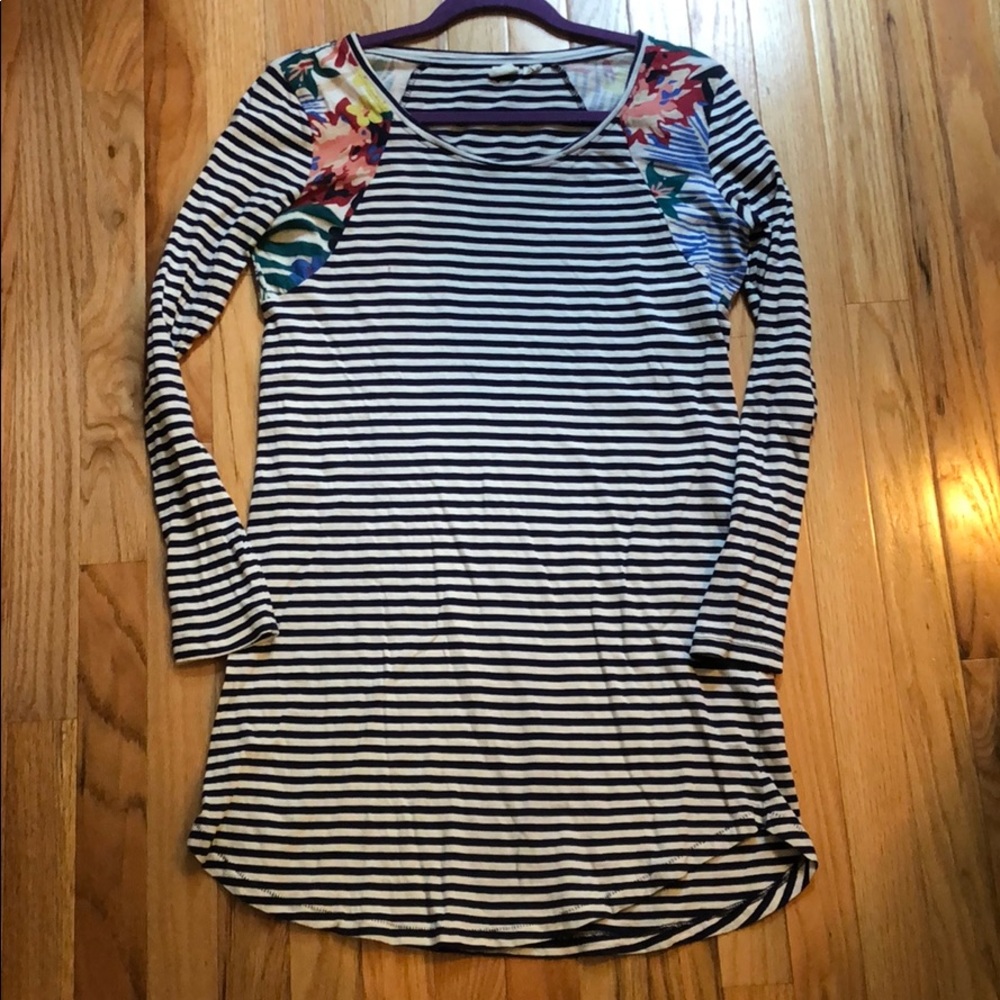 Roxy long striped sleeve t-shirt dress
